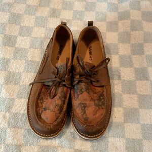 RANIK45 Womens Distressed Brown Leather Oxfords